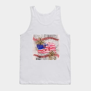 Baseball leopard America love Tank Top